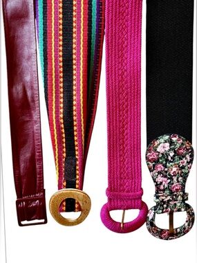 Vintage WOMEN'S BELTS LOT OF 4 Beautiful And Stylish Assorted Belts